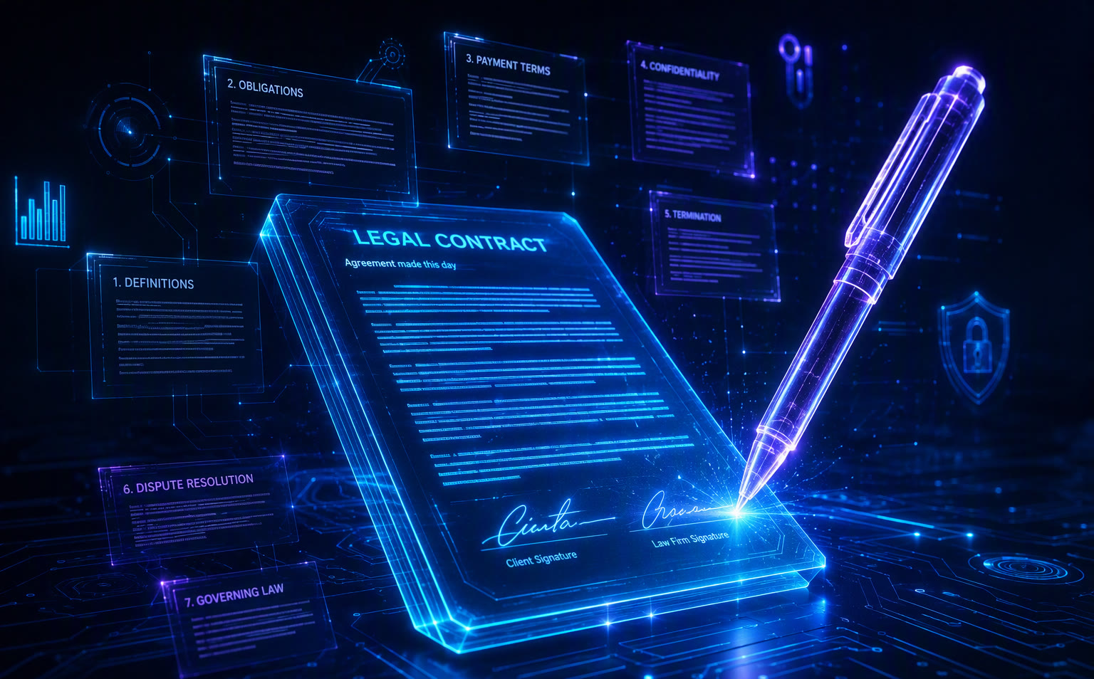 Holographic contract signing concept